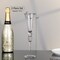 Elegant Crystal Set Wedding Champagne Glasses with Diamond Rhinestone Accents and a Polished Rim - 11 in Tall with Slender Long Stems, 7 oz - Chic Toasting Set for the Bride and Groom